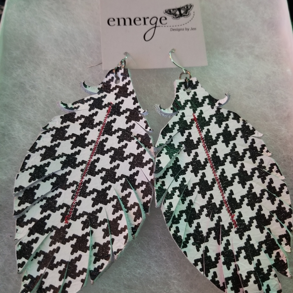 Emerge leather earrings.  Simply Obsessed Boutique